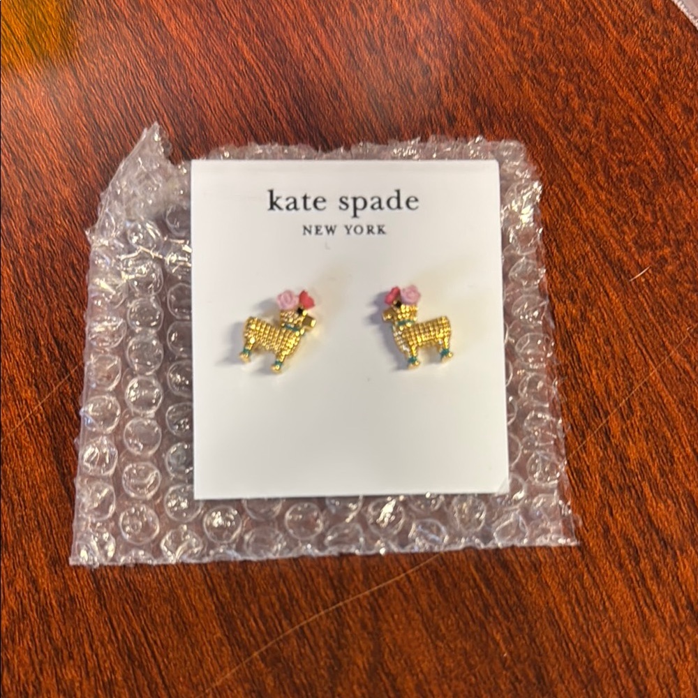 Kate Spade Gold and Pink Earrings - Picture 1 of 2
